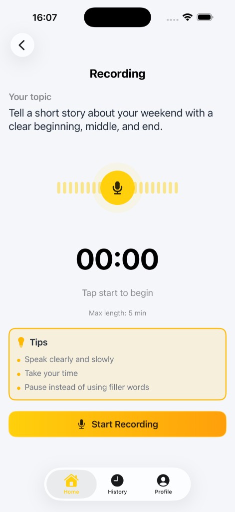 Recording screen